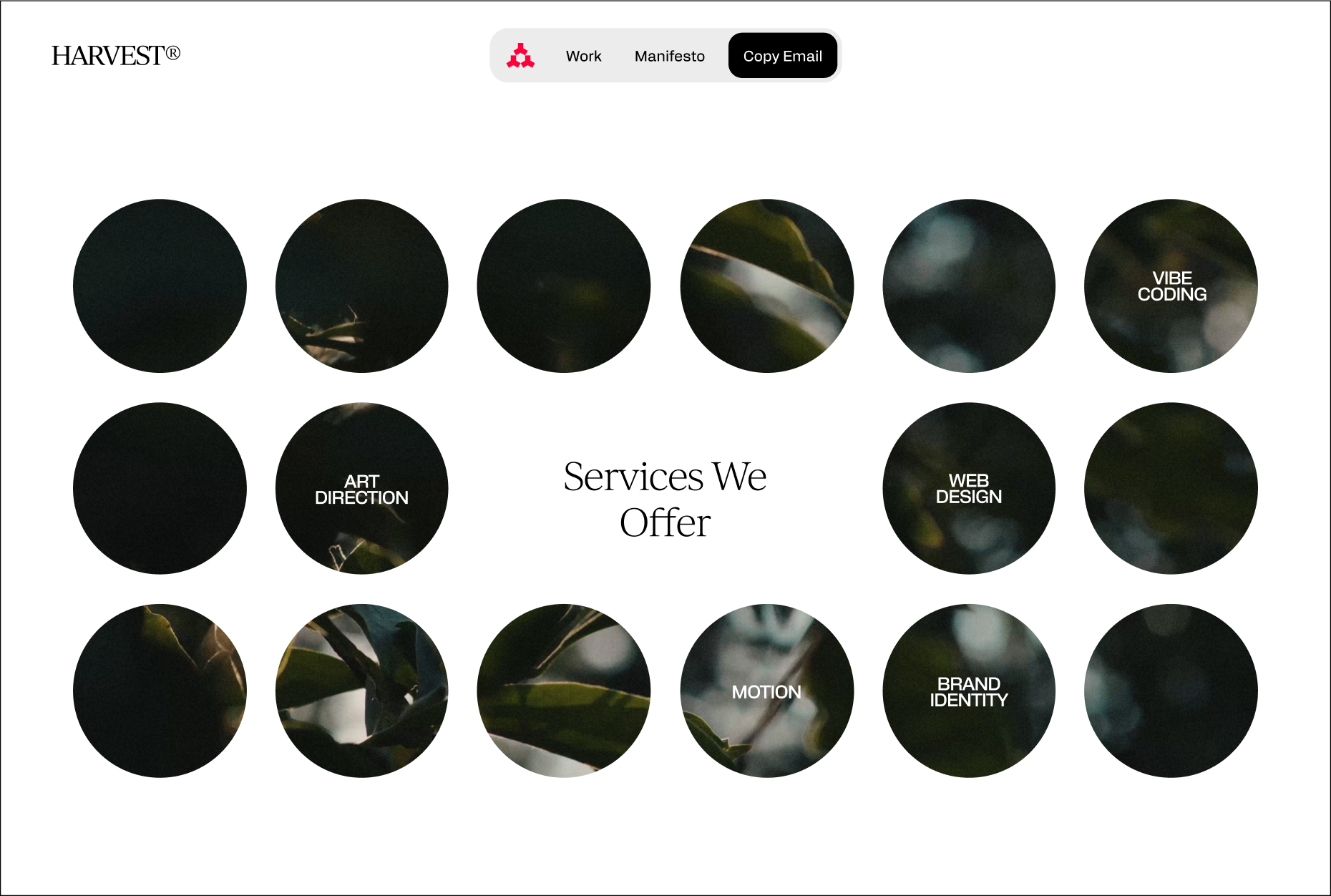 Harvest Theory Inc. services page