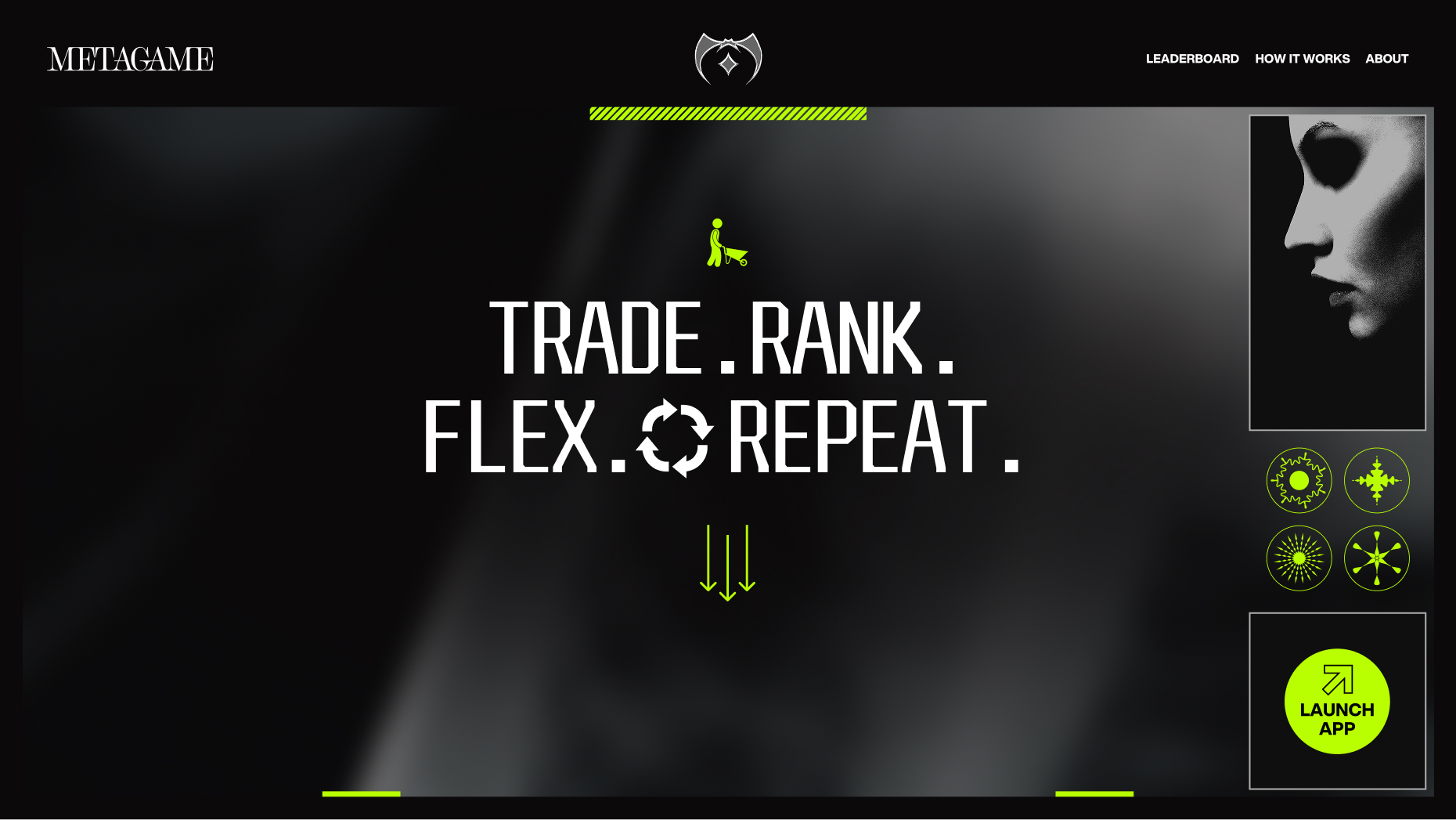 Metagame landing page design